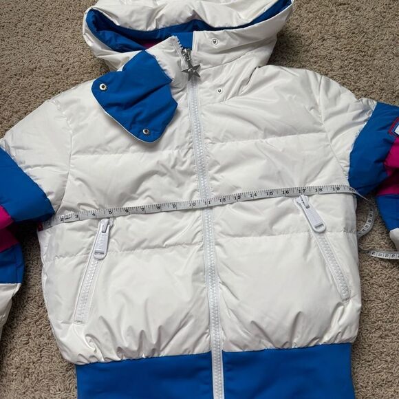 Goldbergh Puck Down Ski Jacket NWOT White Pink Blue Village Puffer Coat US 4 - Picture 6 of 11